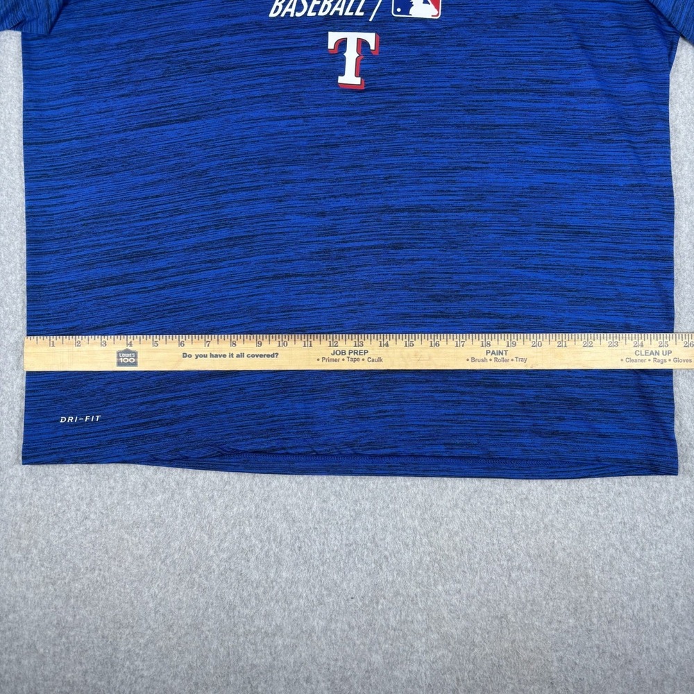 Nike Texas Rangers T-Shirt Mens XL Blue Dri-FIT Space Dye MLB Baseball Tee - Picture 7 of 13